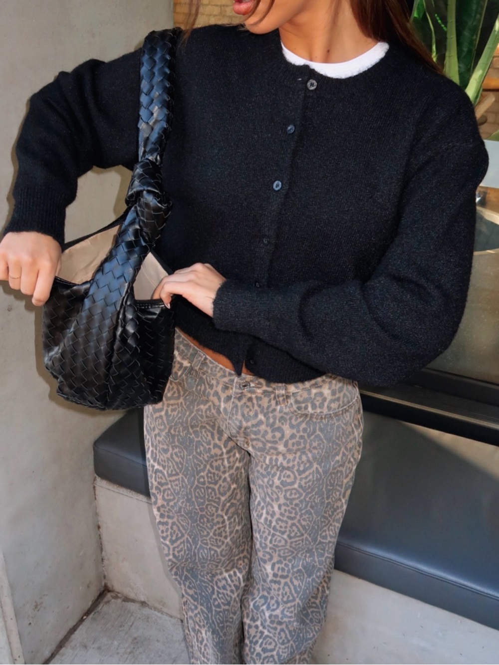 White Fox Boutique Soft black knit cardigan
